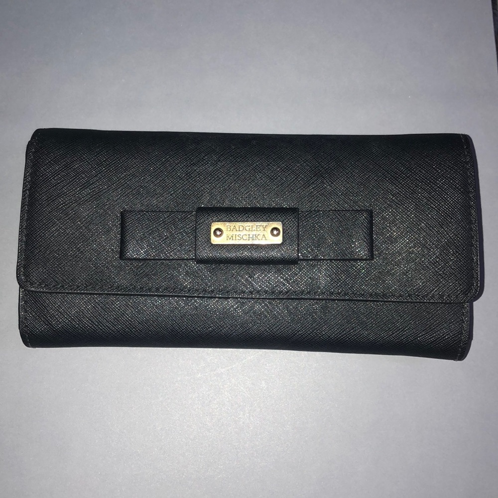 Badgley Mischka Black Bow Wallet